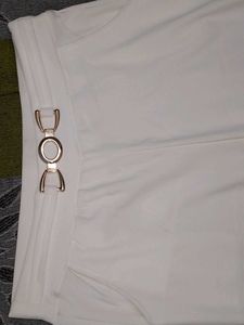 White Trousers with Gold Detail