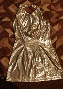 Metallic Gold Mini Dress