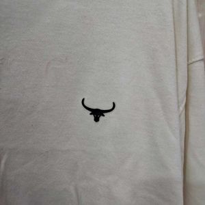 High Neck White Sweatshirt