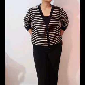 Black And White Cardigan