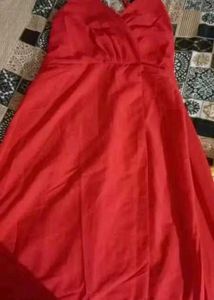 Red Spaghetti Strap Maxi Dress(New)
