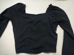 Chic Black Long Sleeve Top