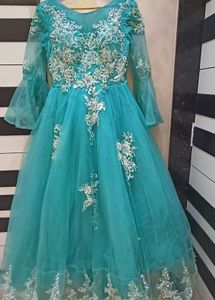 designer heavy ball gown (sky blue colour)