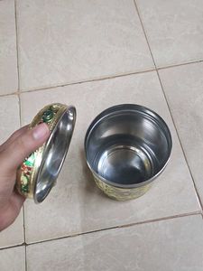 Golden Beautiful Container With Design