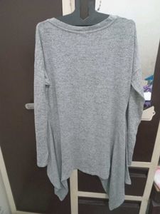 Gray Long Sleeve Top For Winter