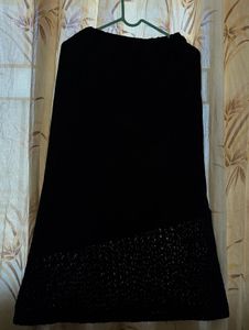 Elegant Black Korean Skirt