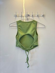 Green Backless Crop Top