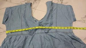 new Denim Tiered Mini Dress top