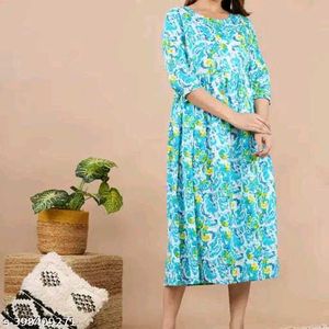 Blue & White Floral Print Breastfeeding Maxi Dress