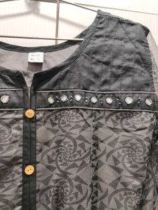 Black Net Kurta