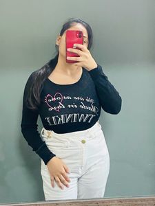 Black shimmer top