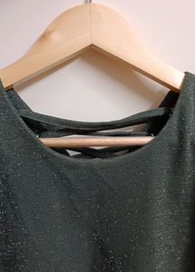 Party Tshirt Sea Green Color Cross Back