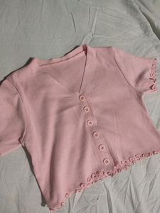 Ribbed Crop Top Aesthetic Soft Button Front Trend
