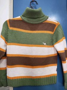 Pretty Multicoloured High Neck Cropped Sweater