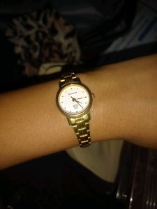 Sonata Gold Tone Watch