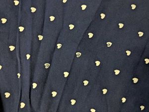 Navy Blue Heart-Print Skater Dress