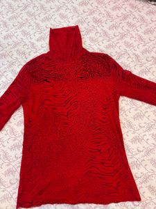 Red Long Sleeve Top