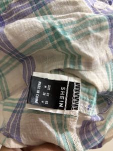 mint green and black checked crop top
