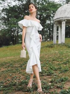 White Ruffle Dress