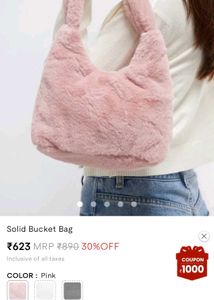 Pink Fuzzy Shoulder Bag