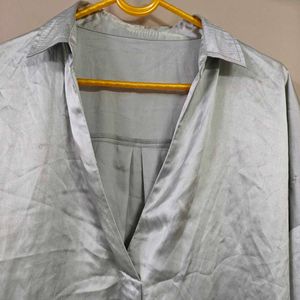 Satin Silk Long Blouson