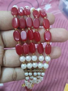 Red &amp; Pearl Bracelet