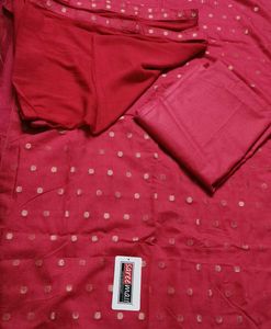 Women Saree Mall Silk Blend Zari Pink Suit Fabric
