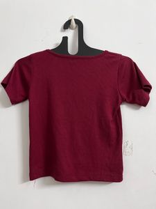 Burgundy Square Neck Top