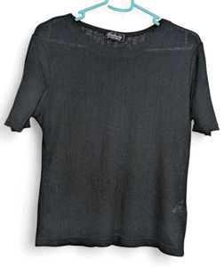 Black Basic transparent women Tee