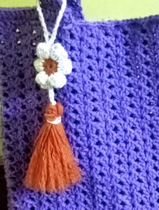 Purple Plain Crochet Tote Bag