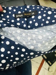 De Facto Navy Polka Dot Skirt