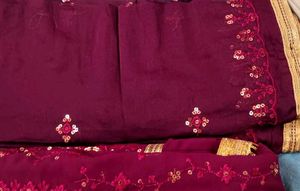 Elegant Maroon Embroidered Suit Set