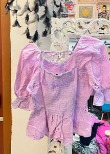 Cute Lavender Eyelet Top