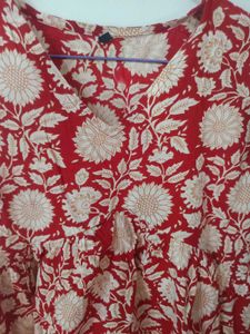 Red Floral Peplum Top