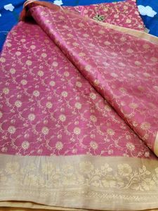 Pink Embroidered Saree