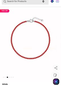 Giva Red Tennis Elegant Bracelet
