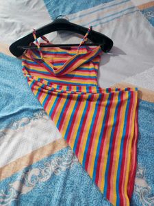 Rainbow Striped Mini Dress
