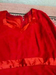 Plain Red Colour Dress