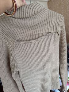 Very Stylish Cutout Turtleneck Sweater