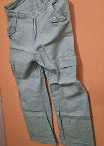 Khaki Cotton-Blended Cargo Pant