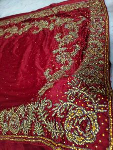 Full Daimond Work Maroon Saree ♥️
