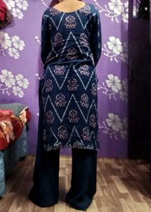 Elegant Blue Embroidered Kurta Set