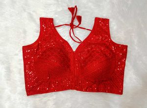 Red Sequin Blouse