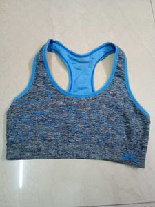 Blue & Grey Sports Bra