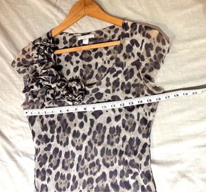 BeautifulLeopard Print Ruffle Top