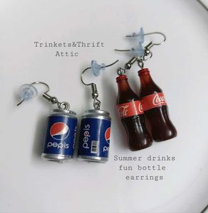 Pepsi-CocaCola Mini Bottle Earrings Combo