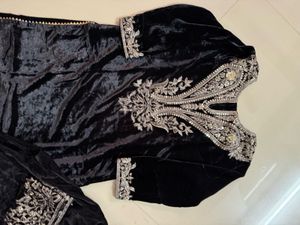 Black Velvet Dress Without Duppata