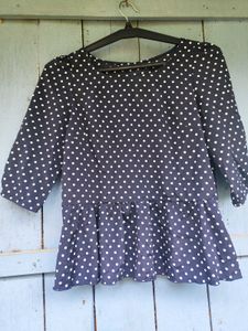 Polka Dot Peplum Top