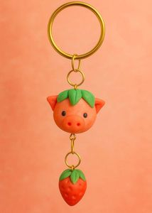 Strawberry-cow  Keychain