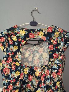 Floral Flare Pleated Dress
